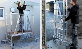 Sicher gerüstet fürs Heimwerken – Kleingerüste als komfortable Alternative zur Haushaltsleiter – beim Kauf steht die Sicherheit an erster Stelle