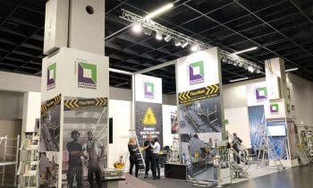 Mit der neuen FlexxWork die Eisenwarenmesse gerockt – Die Günzburger Steigtechnik präsentierte in Köln ihr neues flexibles Arbeitsdielen-System