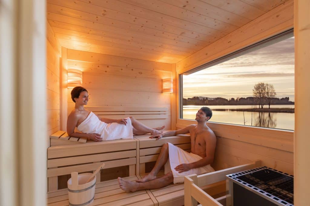 Entspannen auf Zeit: Mit der Sauna2go von Hummel geht das ohne Stress. Foto: Louis Zuchtriegel/Hummel Blockhaus