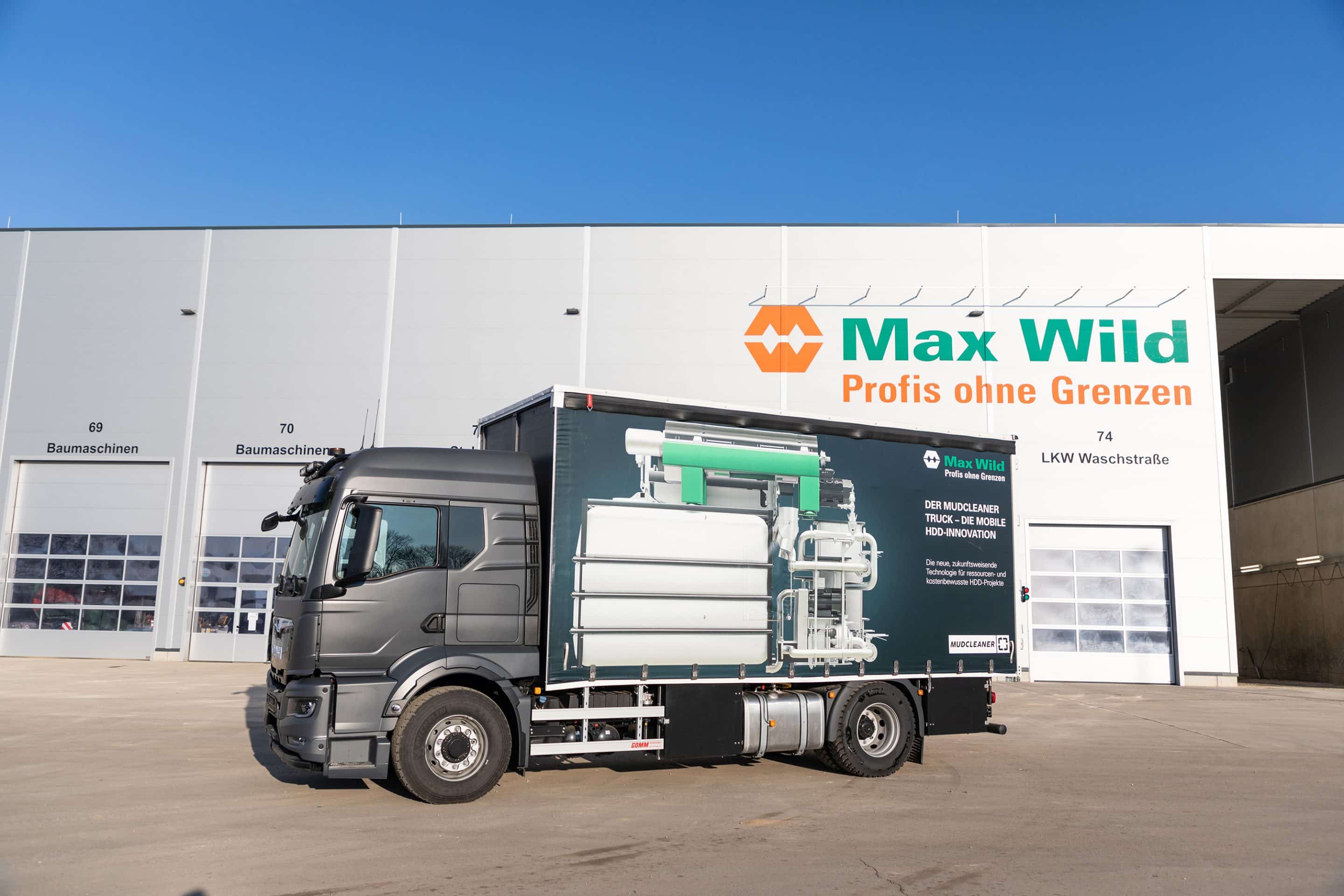 Inhouse-Innovation von Max Wild: der Mudcleaner Truck zur Aufbereitung von Bohrschlämmen aus dem HDD-Verfahren. Foto: Max Wild