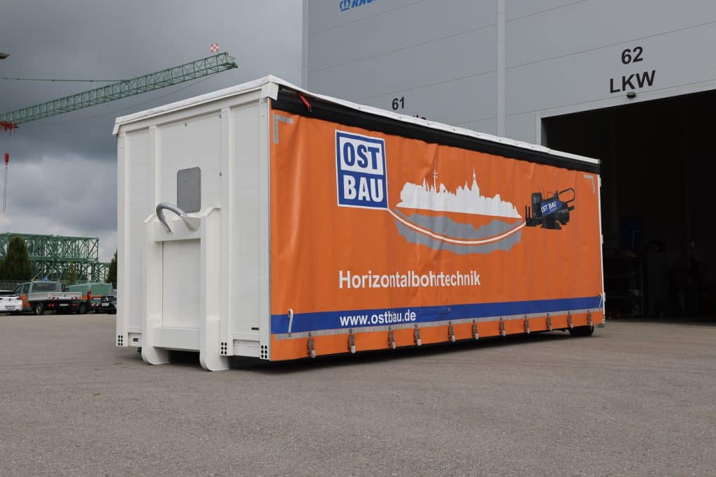 Neue, halbmobile Recycling-Lösung: Die Mudcleaner-Einheit auf Abrollgestell, hier gefertigt für den Kunden Ost Bau. Foto. Max Wild