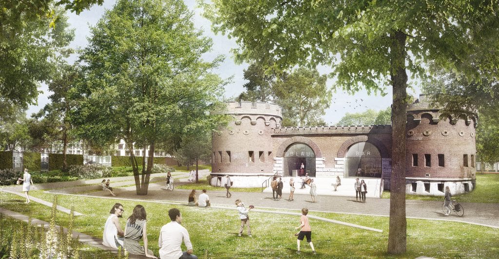 So sieht das Blaubeurer Tor in Zukunft aus: Es erstrahlt in altem Glanz mit einem Park um den Festungsbau. Foto: SINAI/Stadt Ulm
