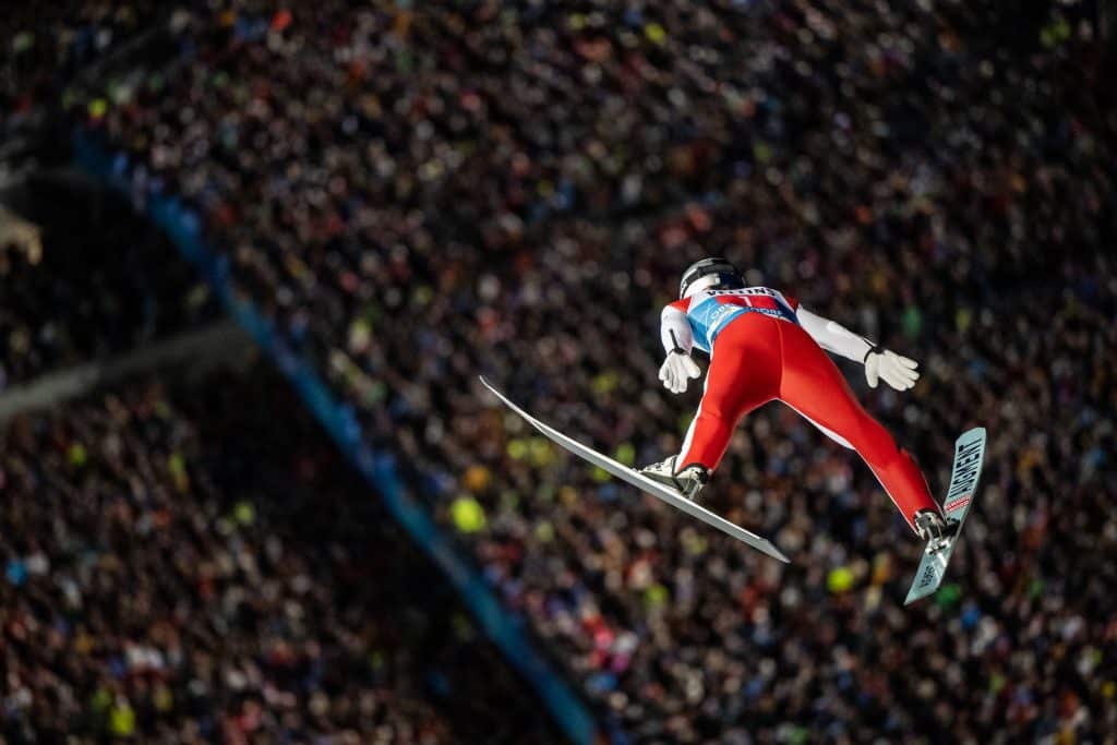 Daniel Tschofenig in Oberstdorf. Foto: Dominik Berchtold/Vierschanzentournee