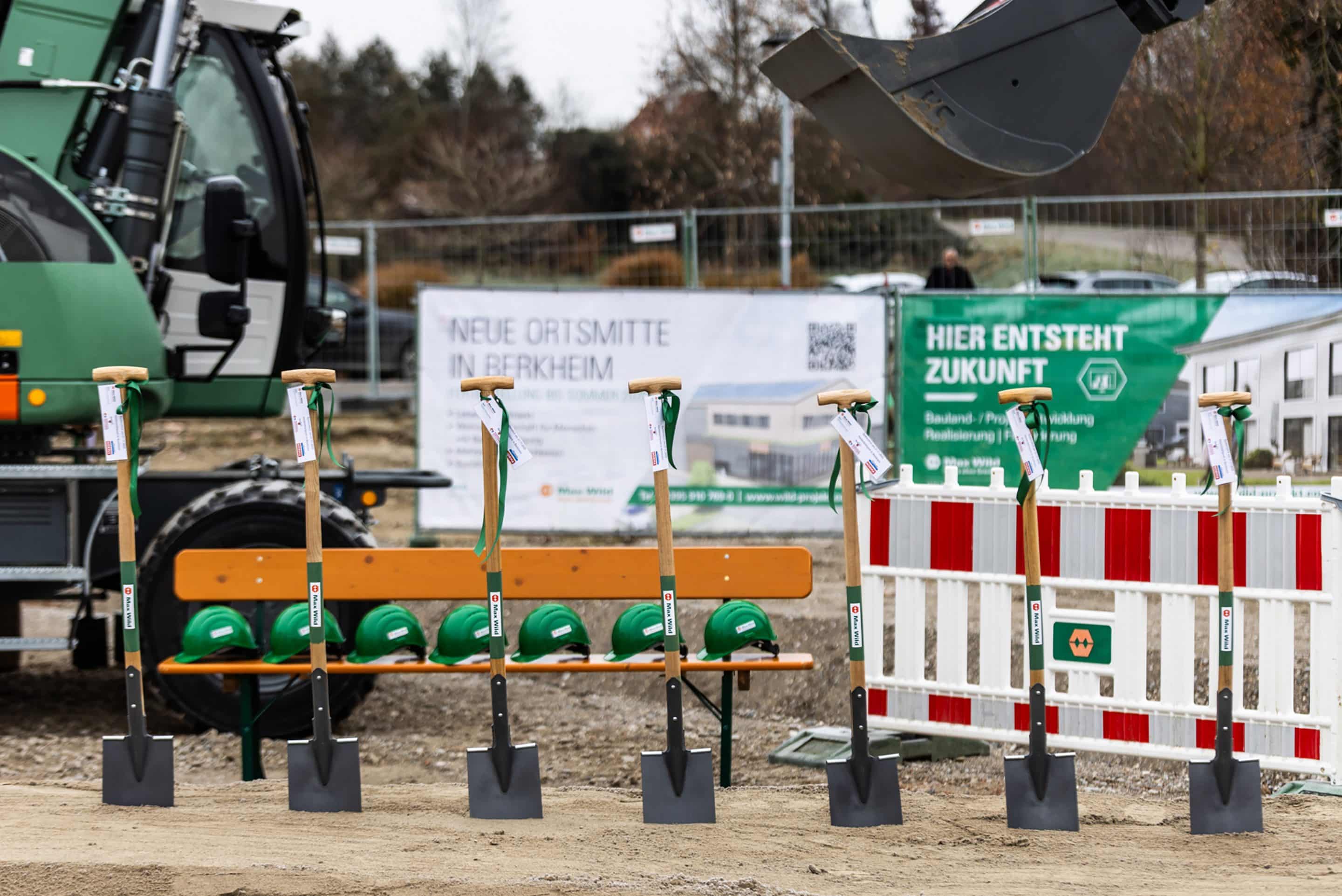 Alles steht bereit für den Spatenstich des Heidenbühlparks. Foto: Wild Projektentwicklung GmbH