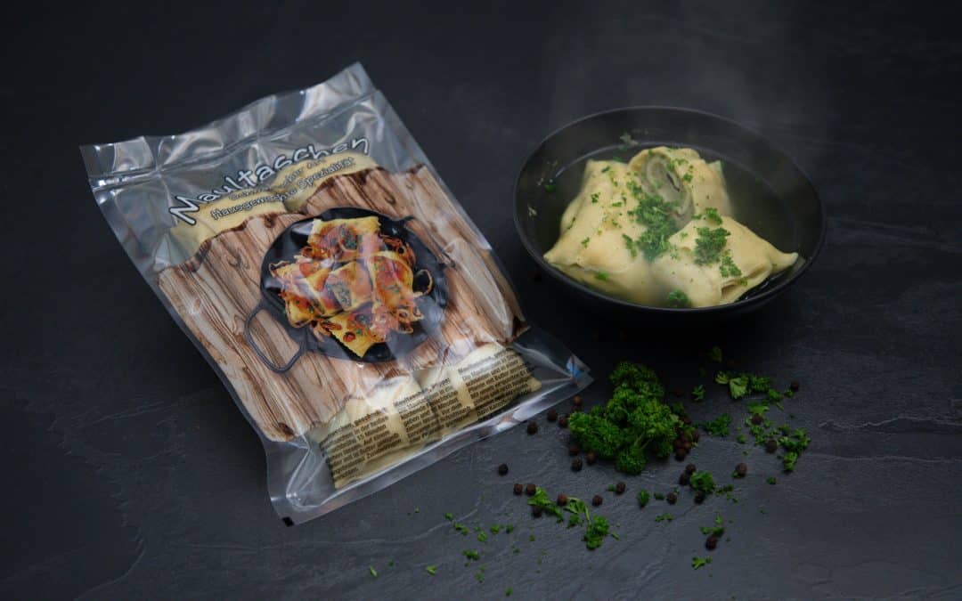 Lecker: Im Maultaschenbeutel von allfo sind schwäbische Maultaschen ein Hingucker im Supermarkt. Foto: allfo